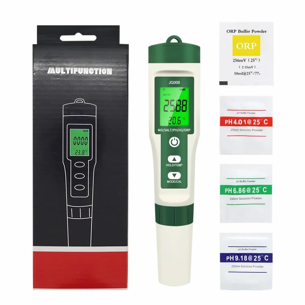10 In 1 Digital PH Meter Water Quality Tester PH/Cl₂/TDS/EC/Hardness Hydrogen-rich Detector for Drinking Water Aquariums Pools
