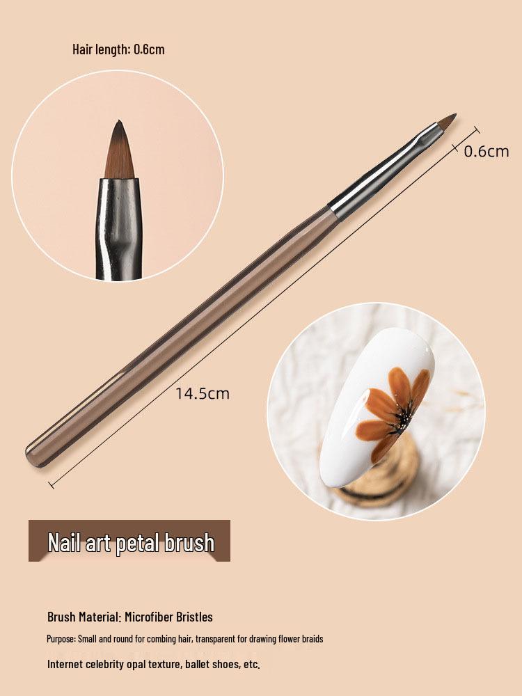 Japanese Coffee Color Acrylic Nail Art Brush Set: Light Therapy, French, and Sweeping Pens