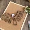 White Milk Silk Crochet Shawl Detachable Scarf Accessories Sweet Fake Collar  Women