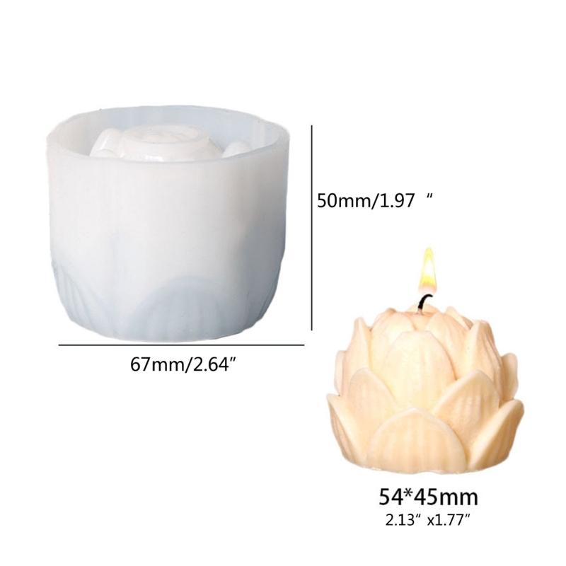 Aromatherapy Candle Silicone Mold 3D Lotus Flower Shape Soap Mould DIY Handmade Soap Model Plaster Mold Decoration