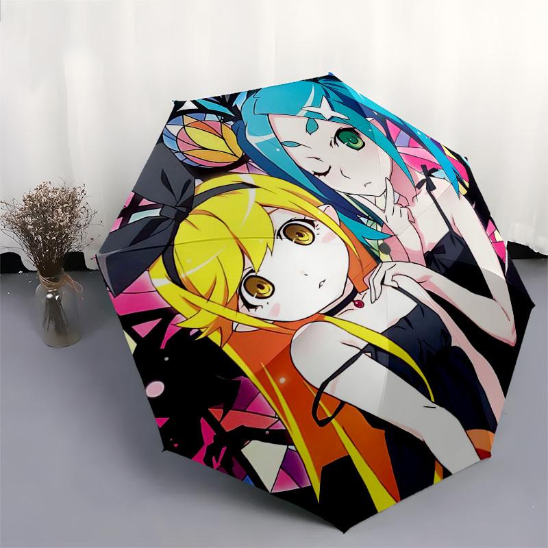 1pc Outdoor Umbrella with Anime Characters | Automatic Opening & Closing | Portable 3-Fold Design | 8-Rib Iron Frame | Perfect Gift for Fans, Tra