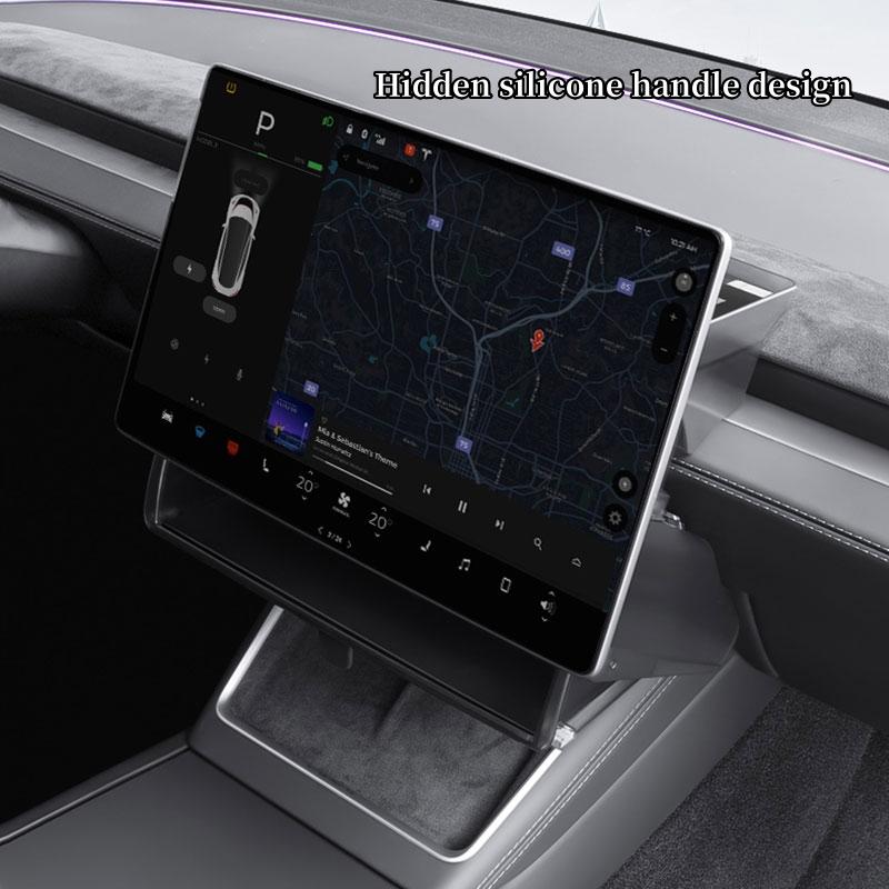 For Tesla Model Y Juniper 2026 ABS Central Control Screen Under Storage Box Behind Screen Hidden Organizer Tray Car Accessories