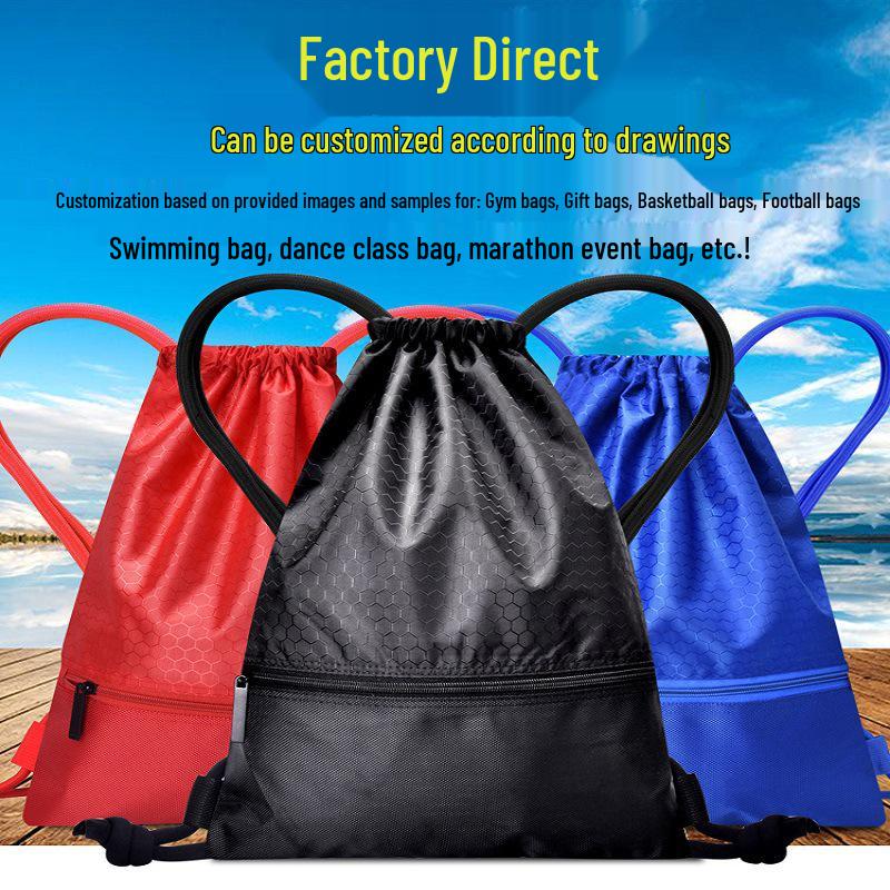 Multi-Sport Drawstring Backpack: Ideal for Travel, Basketball, Fitness, Marathons, Swimming, and Dance.