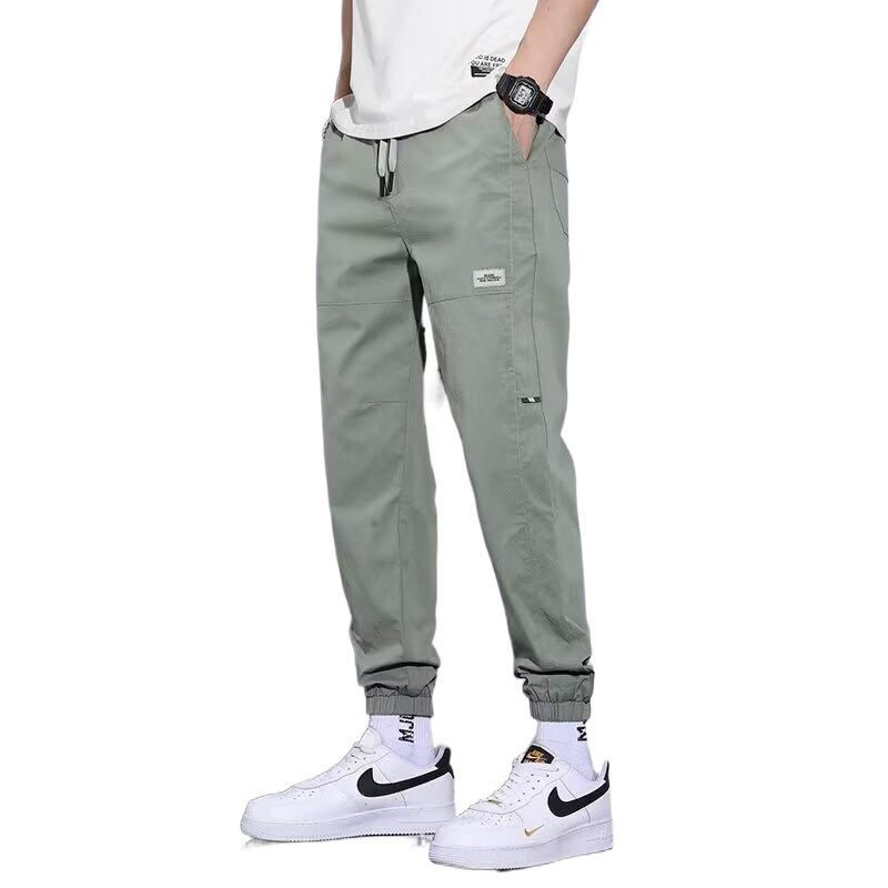 20264 Men's Korean Retro Work Pants - Spring/Autumn, Loose Straight Leg, Trendy Casual Joggers