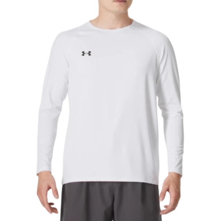Under Armour Camiseta de Manga Comprida Respirável de Secagem Rápida Cor Sólida Tops Unissex Branco 24600601-100