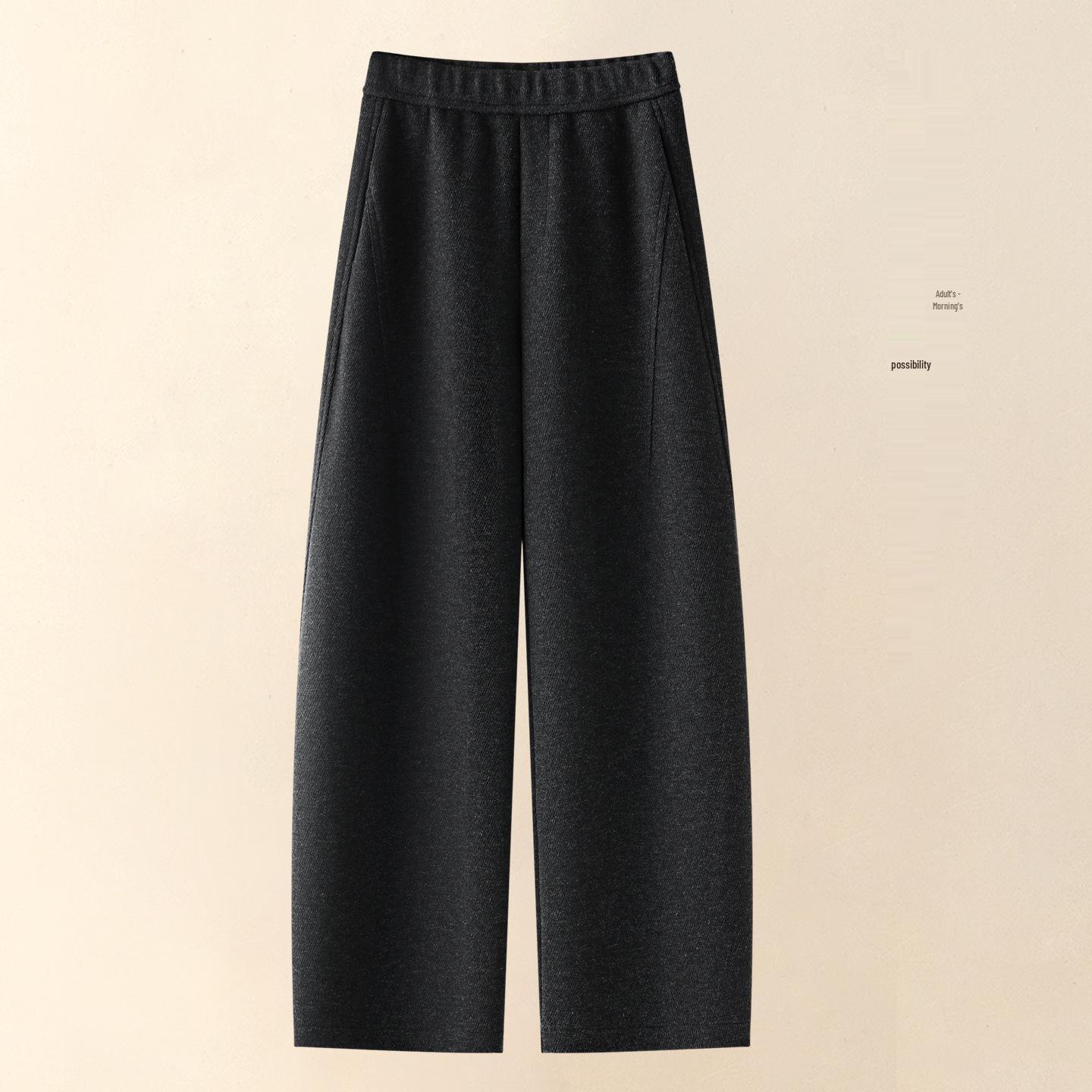 

Women s High-Waist Wool Flannel Curved Leg Pants - 2025 Autumn/Winter Slimming Fashion 27/M [95-105 lbs]