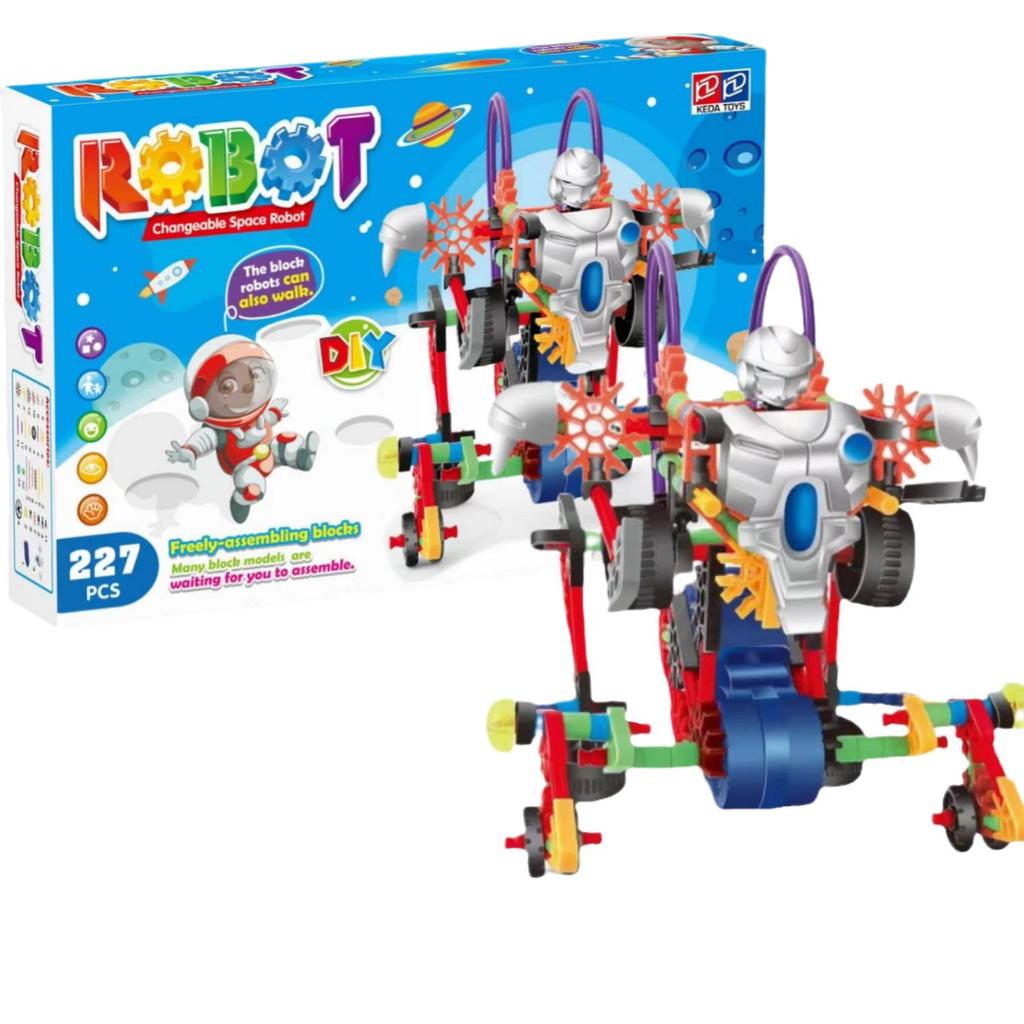 Electric Building Block Robot Toy: Large Particle Educational Set for Boys & Girls - English Version