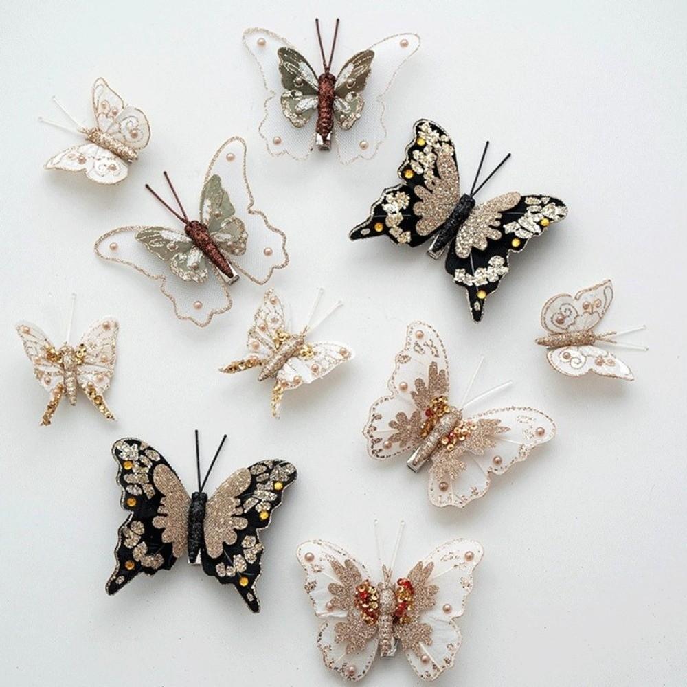 Colorful Butterfly Christmas Decoration Plastic Feather Christmas Tree Decorations  Xmas New Year