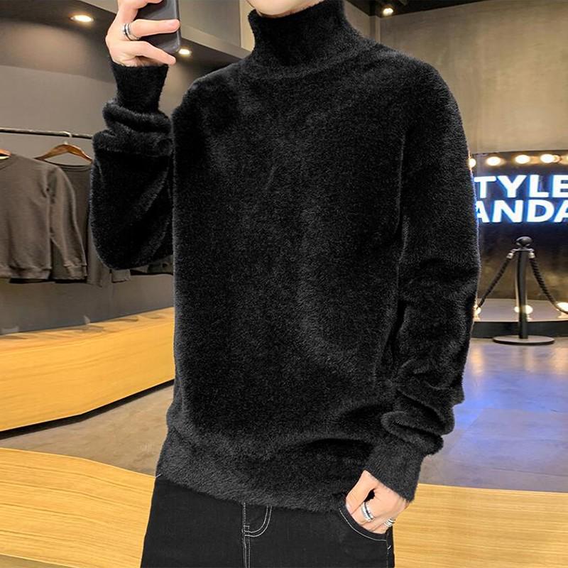 Unisex Mink Velvet Turtleneck Sweater – Winter Warm, Thick Plush Base Layer for Men and Women