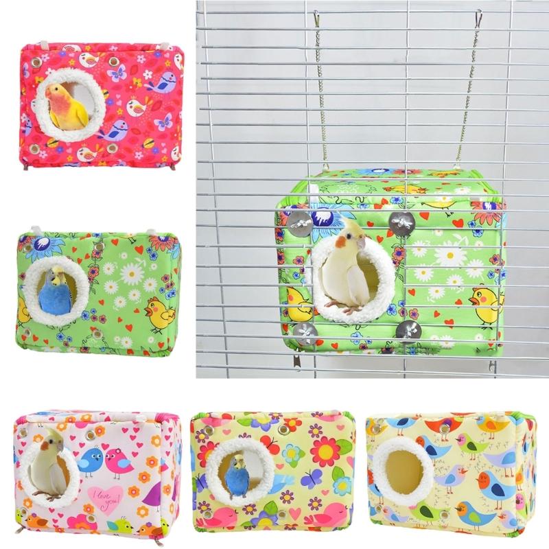 Ninho de Papagaio de Pelúcia Grosso Rede de Gaiola de Pássaro Quente Cama para Clima Frio Design de Pendurar Seguro na Gaiola Abrigo para Pássaros