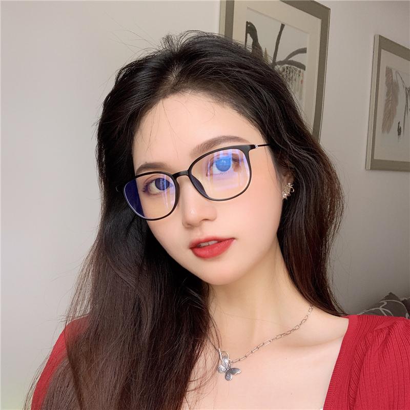 Ultraleichte TR90 Myopiebrille Retro Ovaler Rahmen für Damen Herren Dioptrien -0,5 bis -6 Kurzsichtigkeit Brillen