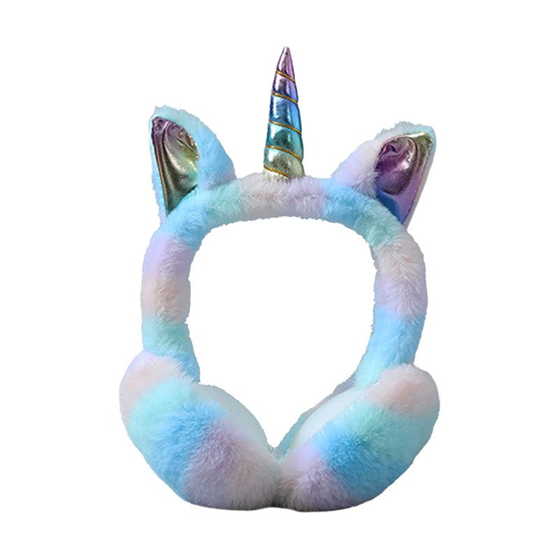 

Наушники теплые детские Tie Dye красочные Единорог мягкие меховые наушники популярные плюшевые детские уши крышка прекрасный головной убор