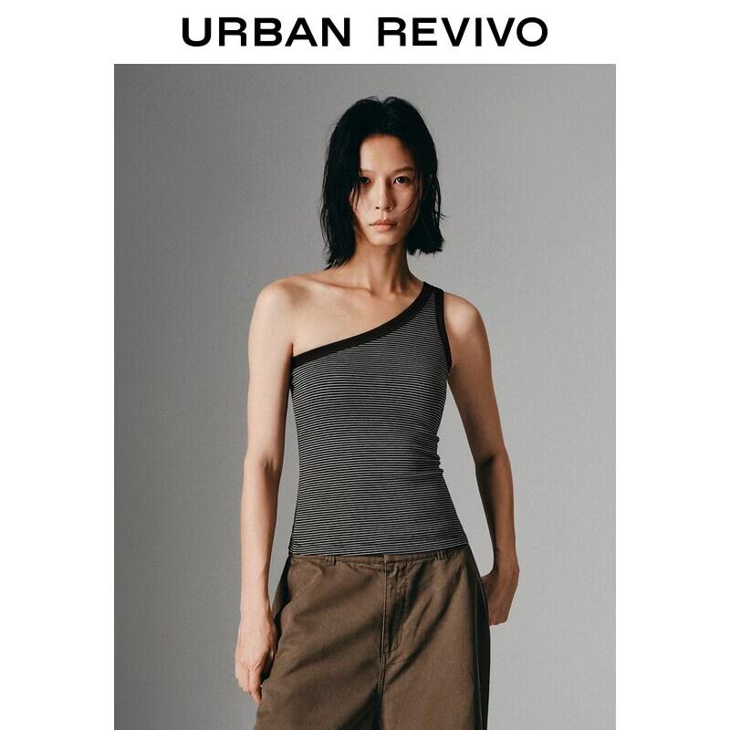UR2026 Women s Asymmetric Striped Slim Tank Top XS