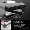 Rotating Stapler, Mechanical Desktop Stapler, Foldable Design, ABS Plastic, Flat Crown Shape, Labor-saving and Multifunctional