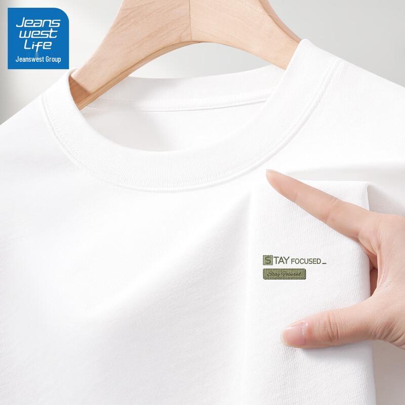 JEANSWEST LIFE Men's Heavyweight Pure Cotton Short Sleeve T-Shirt