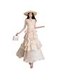Holiday Style Waist Cake Skirt V-neck Suspender Dress Women's Spring and Summer Are Especially Beautiful Waist Skirt