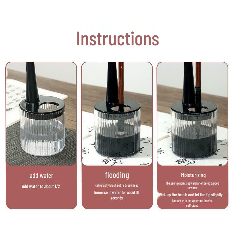 Yu Bao Ge Multipurpose Pen Holder & Calligraphy Brush Rest with Ink Tray & Drying Clip