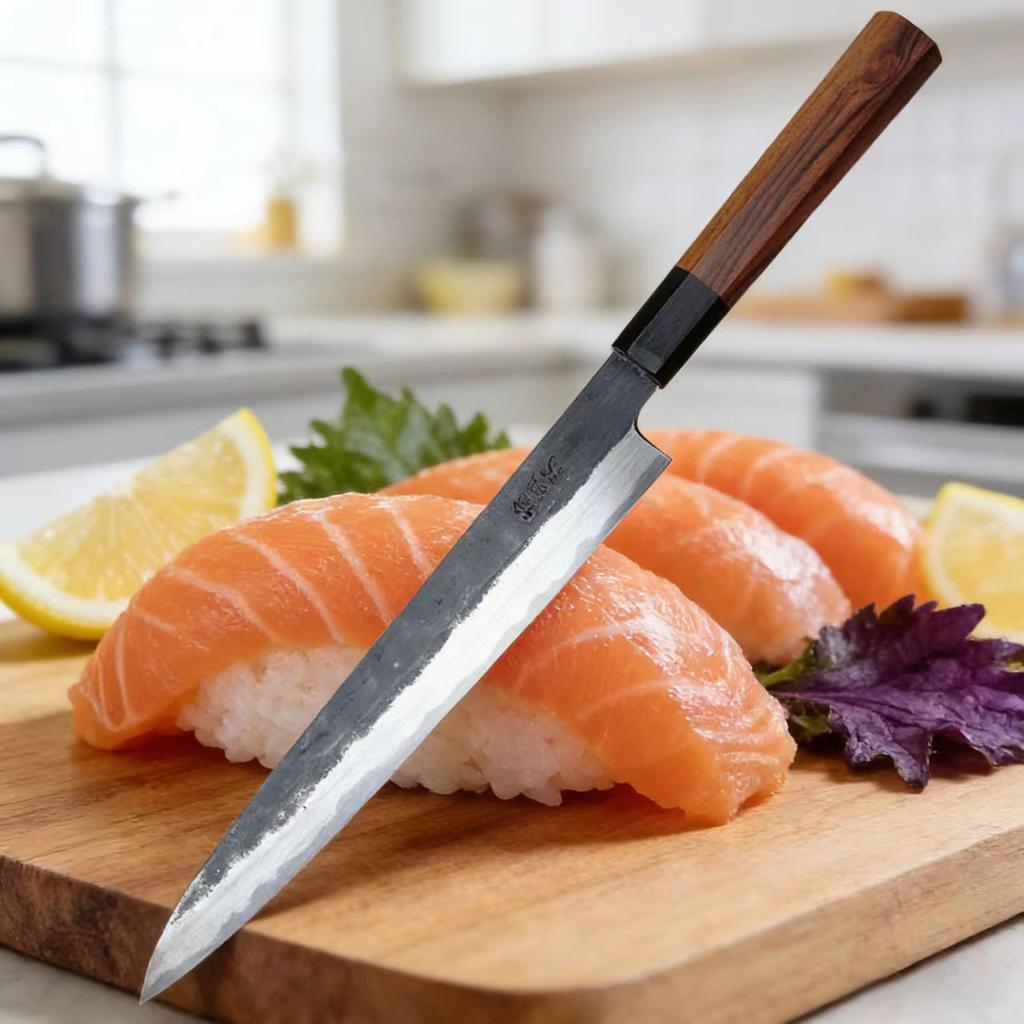 8.3 Inch Sashimi Knife Double-edged Blade T12A High-carbon Steel Core Slicing Chef Cleaver Handmade Kitchen Knife Customizable