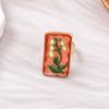 Ethnic Style Enamel Flower Ring French Glazed Ring Luxury Vintage Ring  Women
