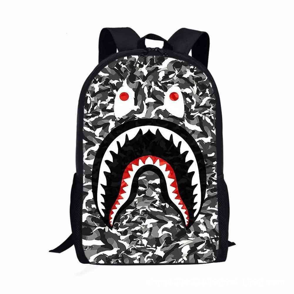 Design Backpack Shark Lightweight Material Schoolbag Students For