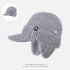 Winter Ear Protection Bag Hat Men's Cold Protection and Warmth Knitted Duck Tongue Baseball Cap Outdoor Riding Plush Wool Cap