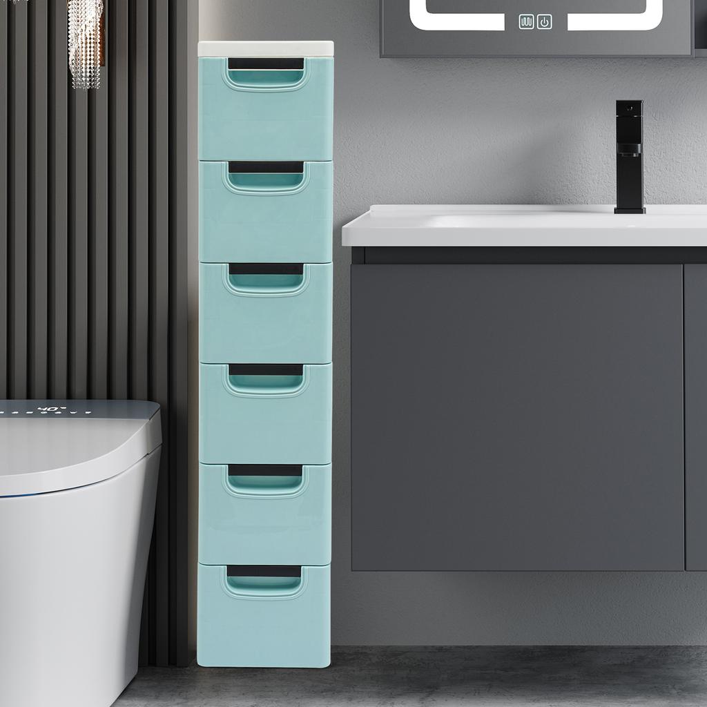 6-Tier Tall Storage Cabinet Organizer with 6 Drawers, Slim Narrow Design for Small Spaces, Closet, Bedroom, Kitchen, Bathroom