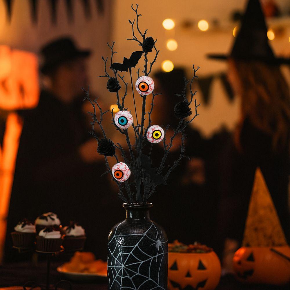Black Halloween Maple Bat Bouquet Spooky Fake Plants Artificial Eyeball Twig Branch  Ghost Festival