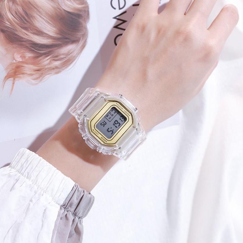 Factory Direct LED Electronic Watch Student Sports Outdoor Watch Digital Multifunctional Waterproof Matcha Green Small Square Watch