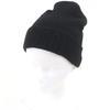 Great Knit Cap Logo Embossed Beanie Black Wool Mens M 764541 Used