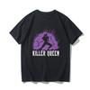 JOJO's Fantastic Adventure Peripheral Clothes Anime Kira Yoshikyo Stand-in Killer Queen T-Shirt Men's and Women's Streetwear