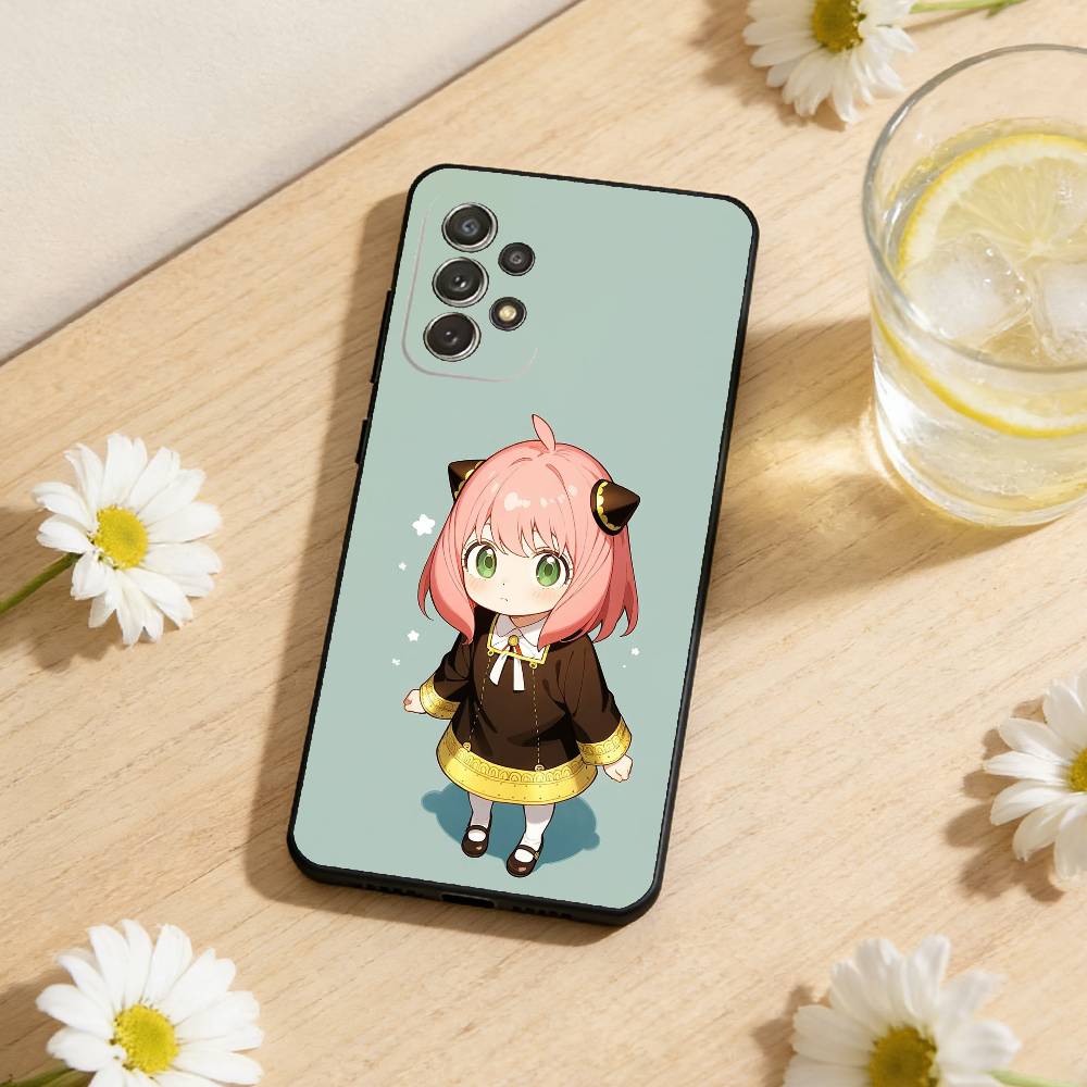 C-Cute Anya Chibi Style Phone Case For Samsung S26,S25,S24,S21,S22,S23,S30,Ultra,S20,Plus,Soft Black Shell