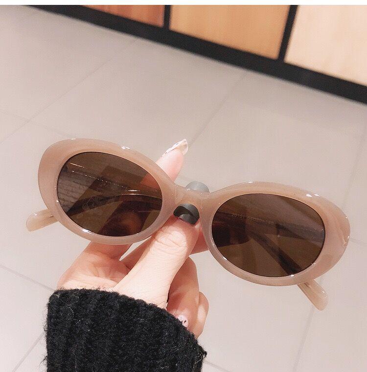 

Женские персонализированные овальные солнцезащитные очки в стиле хип-хоп красного цвета — модный европейский и американский стиль.