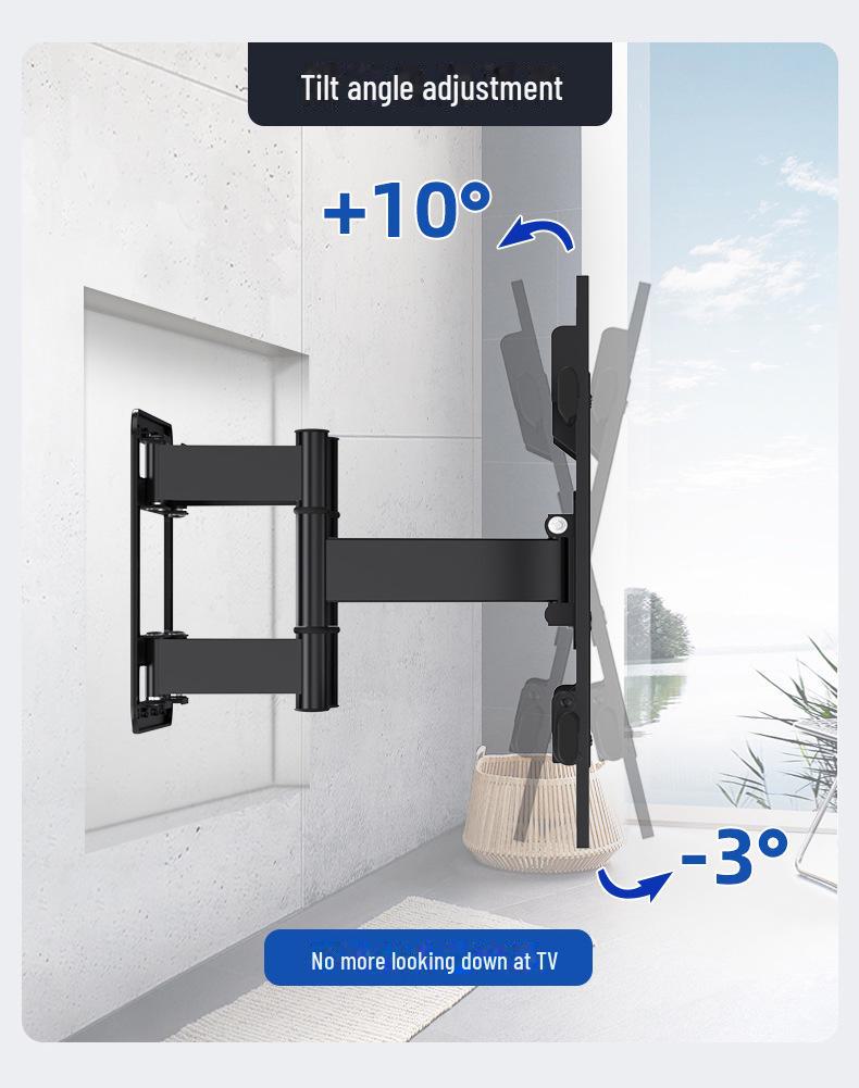 Ultra-Thin Telescopic Rotating Wall Mount Bracket for 65-100 Inch TVs