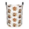 Cute Baby Highland Cows Laundry Basket Collapsible Large Clothes Storage Bin Baby Hamper