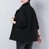 Frühlings-Herbst Trenchcoat Damen Mode Futter Windjacke Kordelzug Taille Stehkragen Basismantel Weibliche Oberbekleidung
