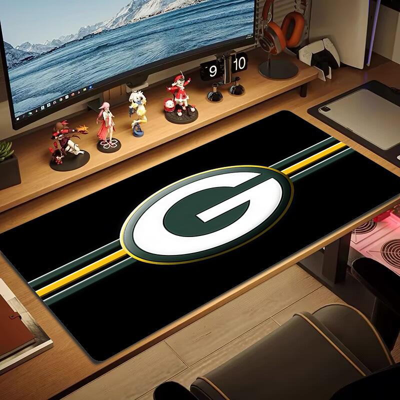 Green Bay Packers Tryck Kudde Halkfri Laptop Surfplatta Stor Musmatta XXL Mat Mini PC Spelmatta Med Låst kant