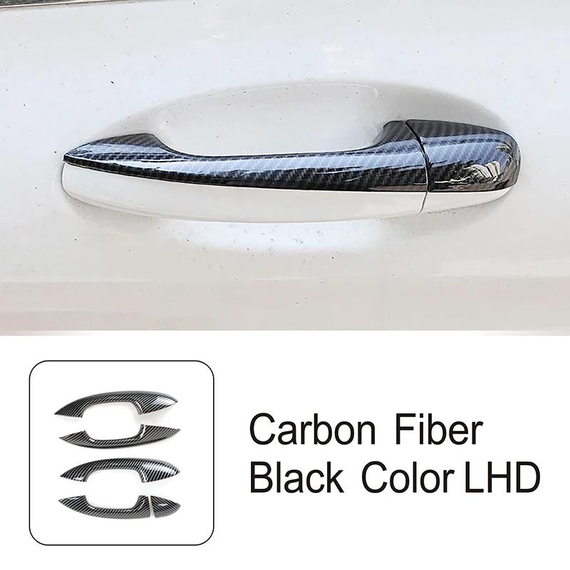Car Door Handle Bowl Cover Trim Carbon Fiber Pattern For Mercedes Benz A B C GLC Class W177 W247 W205 X253 Exterior Accessories
