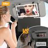 Car Sun Visor Vanity Mirror With Protective Cover, Rechargeable LED Visor Mirror With 3 Light Modes Touch Control, Universal Sun Visor Makeup Mirrors
