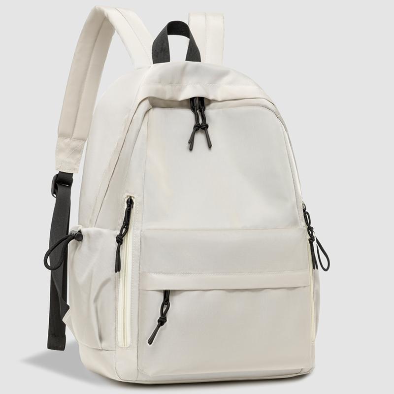 Solid Color Backpack Men's And Women's Large Capacity Travel Backpack Student Schoolbag
