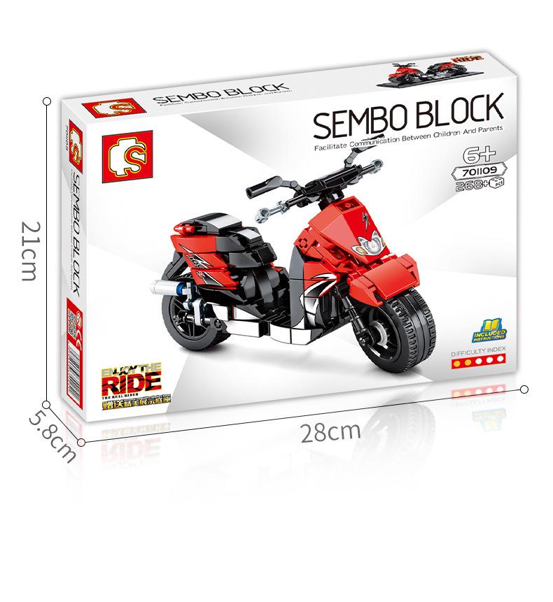 Senbao Motorcycle Building Blocks Assembly Model Toy with Display Base - Perfect Gift for Boys