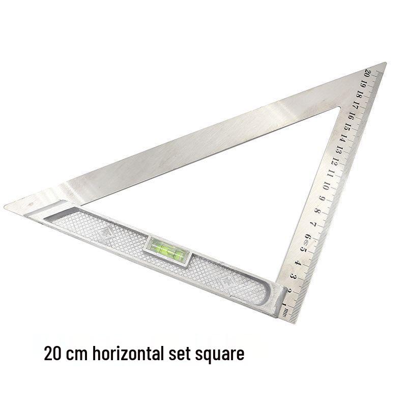 Multifunctional Stainless Steel Triangle Ruler: 90° & 45° Angles for Woodworking