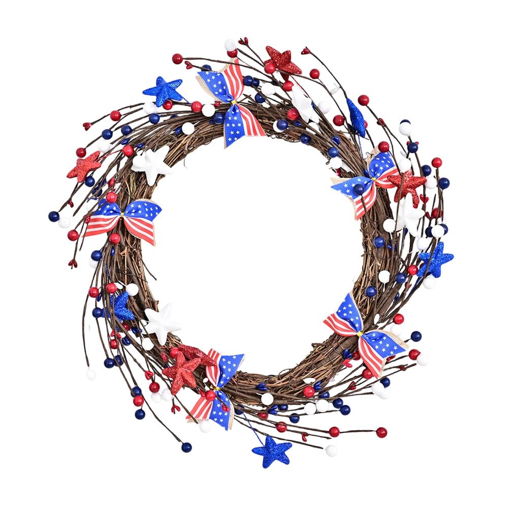 Haus Tür Hängende Dekorationen Rot, Blau, Ranken Kreise Festival Party Unabhängigkeitstag Kranz