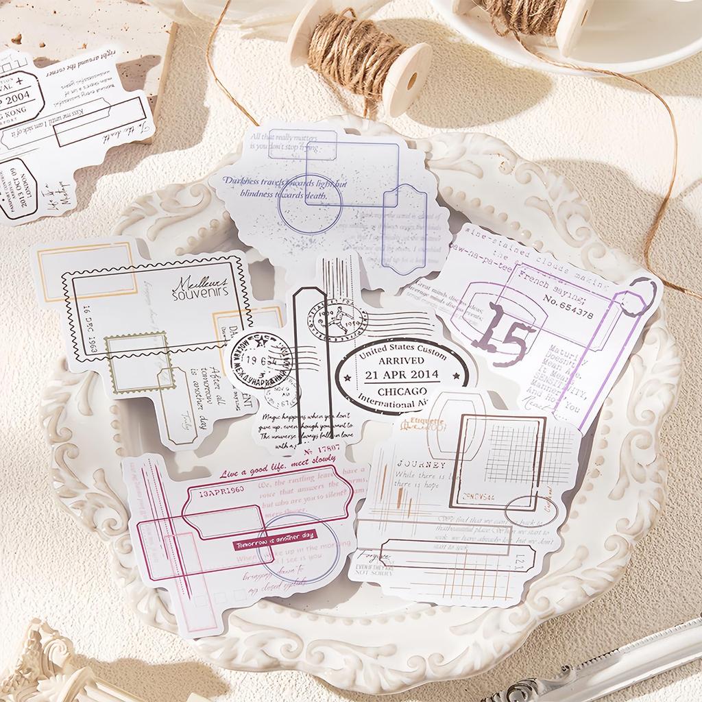 Ta Merry Sticker Collage Large Assorted English Cute Retro Stylish Cute Smartphone Deco Korean Classic Vintage Collage Stickers Materials, Capacity,