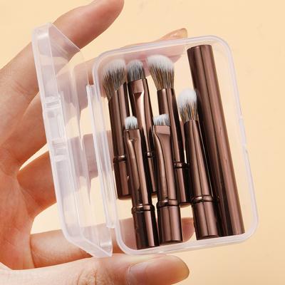 6-teiliges tragbares Make-up-Pinsel-Set, abnehmbare Pinselköpfe, Mini-Reise-Make-up-Pinsel, Nasenkontur-Pinsel, Concealer-Pinsel, Lidschattenpinsel