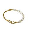 High-End Gold-Plated Pearl Bracelet: Japanese & Korean Design