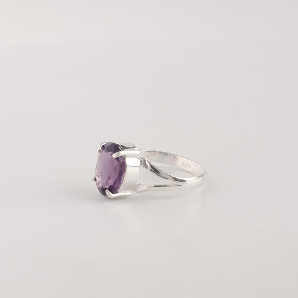 Natural Amethyst Gemstone 925 Sterling Silver Handmade Jewelry Designer Ring Valentine's Gift For Your Love RR-75-11