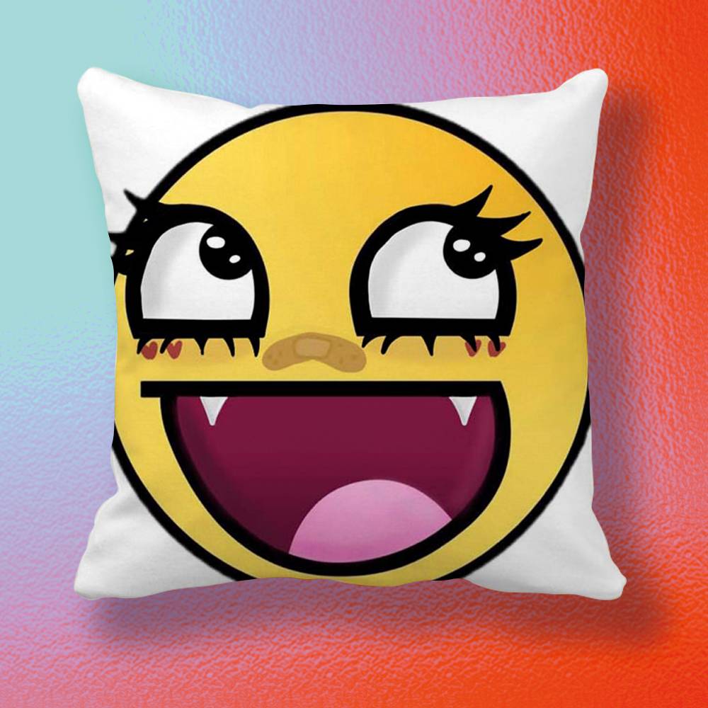 New Funny TrollFace  Pillow cover gift High definition digital printingSurprise vivid pattern Household