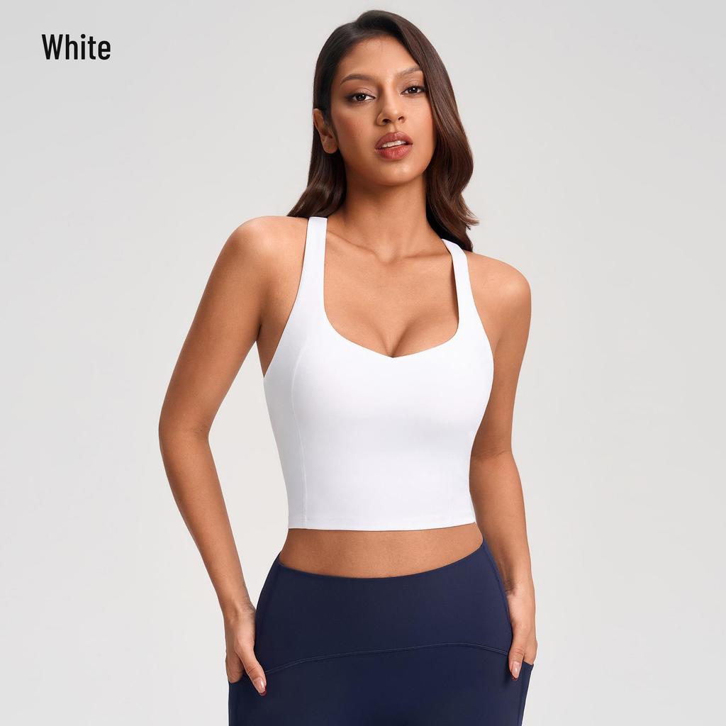 Shockproof Running Fitness Bra with Removable Pads - Y-Back Sports Yoga Tank Top for Women
