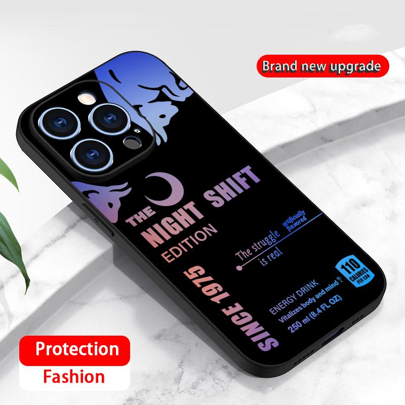 Star Bull Energy Drink schimb de noapte Carcasă Telefon Pentru iPhone 17 16 16e 15 14 13 12 Plus Mini Pro Max Moale neagră Husă Rezistentă la Șocuri