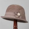 Elegant Mom Hat Ladies Autumn Warm Winter Knitted Basin Hat Old Lady Grandma Bucket Hat